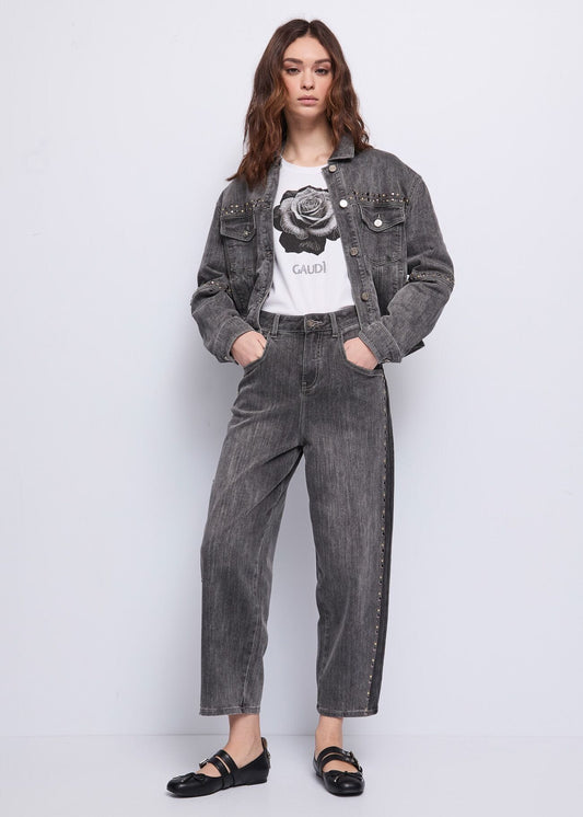 Jeans da donna a vita alta in cotone used - art.  521BD26029 - Gaudi Autunno Inverno 2025/26 Donna