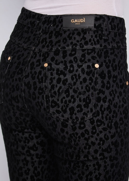 Jeans da donna in cotone con stampa flock animalier - art.  521BD26034 - Gaudi Autunno Inverno 2025/26 Donna