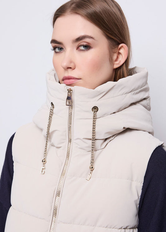 Gilet da donna con cappuccio e coulisse a catena - art. 521BD35008 - Gaudi Autunno Inverno 2025/26 Donna