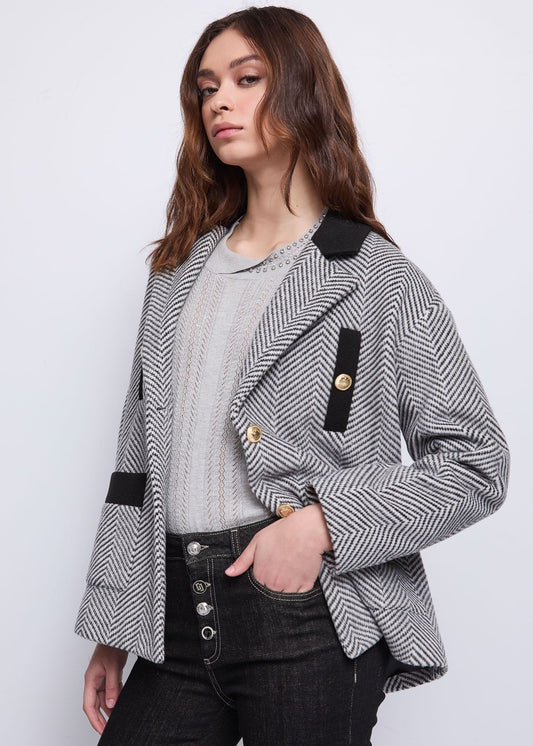 Giacca da donna jacquard con bottoni dorati - art. 521BD35028 - Gaudi Autunno Inverno 2025/26 Donna
