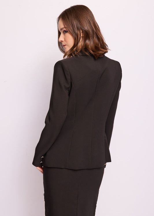 Blazer nero con ganci e laccetti JACKET - art. 511DD35013 - Denny Rose Primavera Estate 2025 Donna
