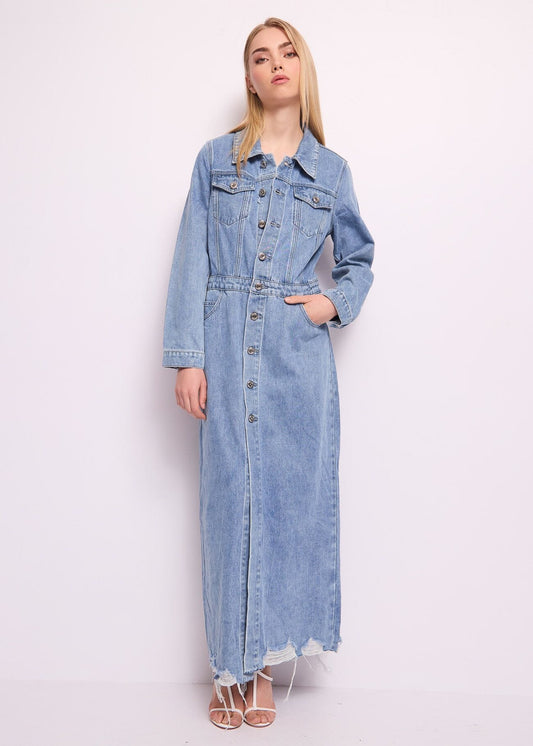 Abito lungo in denim di cotone DRESS - art. 511ND16004 - Denny Rose Primavera Estate 2025 Donna