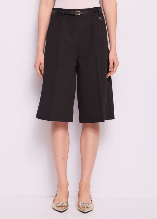 Bermuda nero con cinturino TROUSERS- art. 511ND25007 - Denny Rose Primavera Estate 2025 Donna