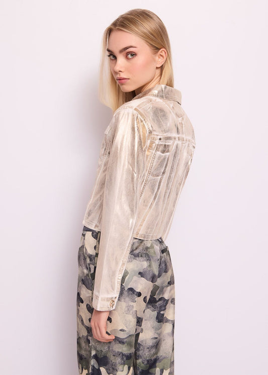 Chaqueta vaquera de algodón laminado - art. 511ND35003 - Denny Rose Primavera Verano 2025 Mujer