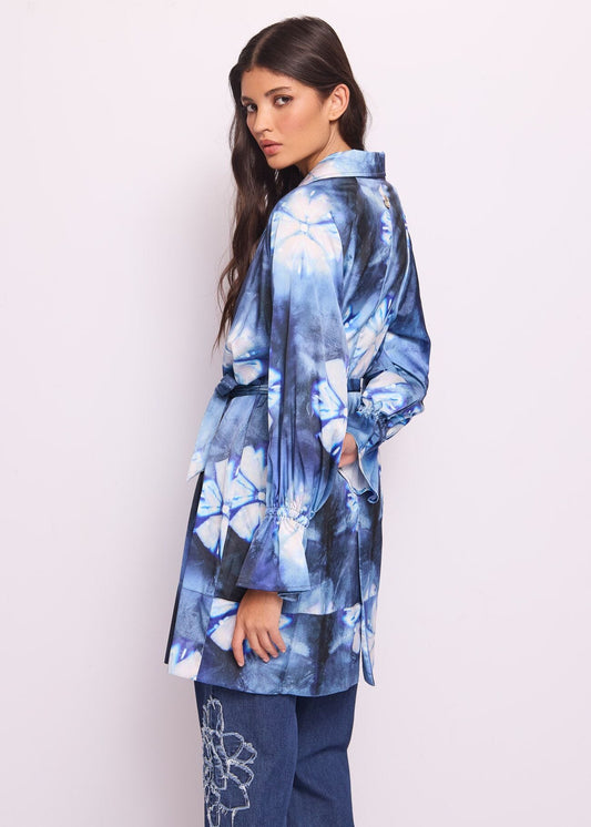 Trench in raso stampato  - art. 511ND35015 - Denny Rose Primavera Estate 2025 Donna