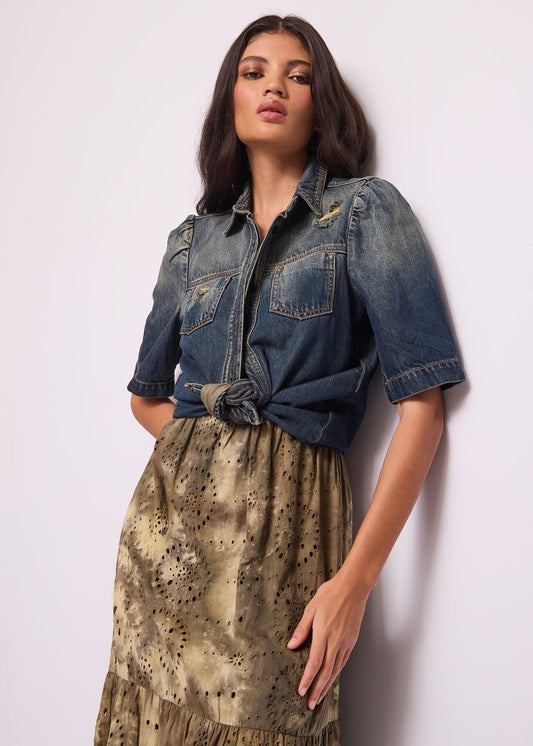 Camicia in denim di cotone used - art. 511ND46009 - Denny Rose Primavera Estate 2025 Donna