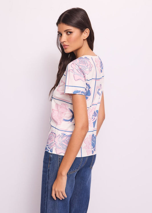 T-shirt in cotone con stampa - art. 511ND64008 - Denny Rose Primavera Estate 2025 Donna
