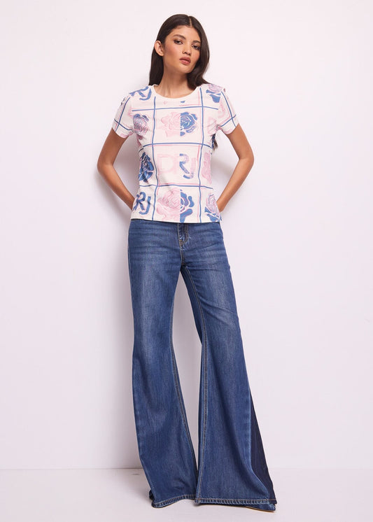 T-shirt in cotone con stampa - art. 511ND64008 - Denny Rose Primavera Estate 2025 Donna