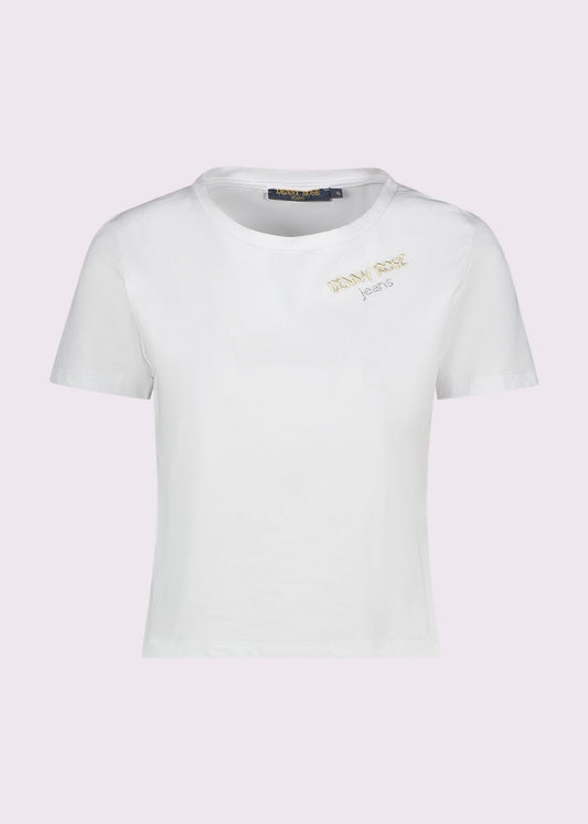 T-shirt corta bianca in cotone  - art. 511ND64011 - Denny Rose Primavera Estate 2025 Donna