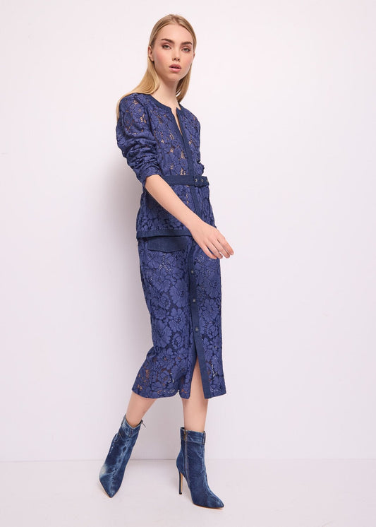 Gonna blu in pizzo di cotone - art. 511ND75002 - Denny Rose Primavera Estate 2025 Donna