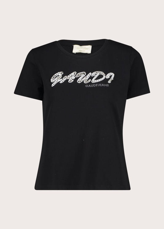 T-shirt girocollo da donna in jersey con logo - fronte