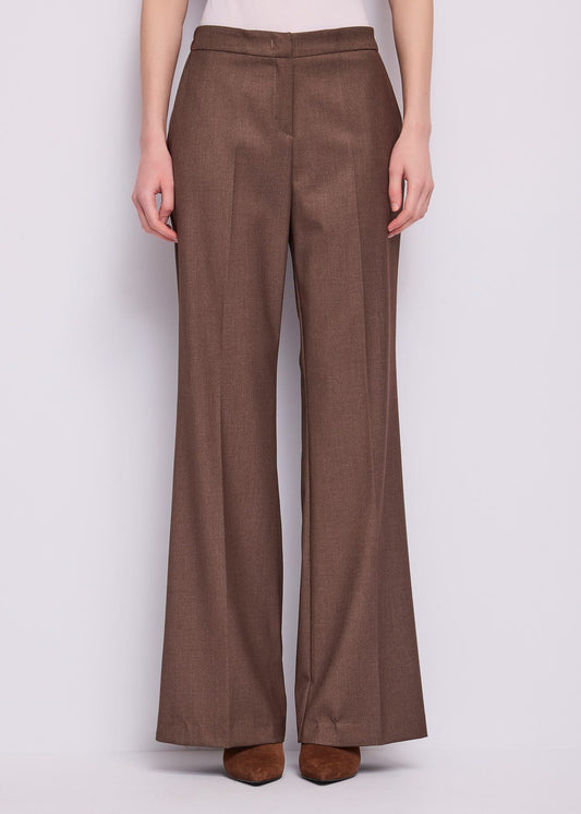 Pantaloni wide leg da donna con piega