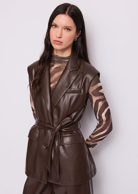 Gilet da donna con revers e cintura