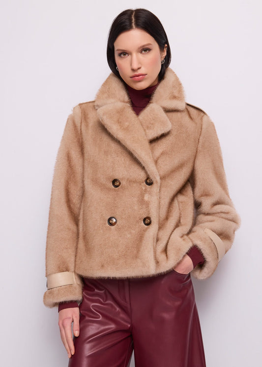 Peacoat doppiopetto da donna con revers