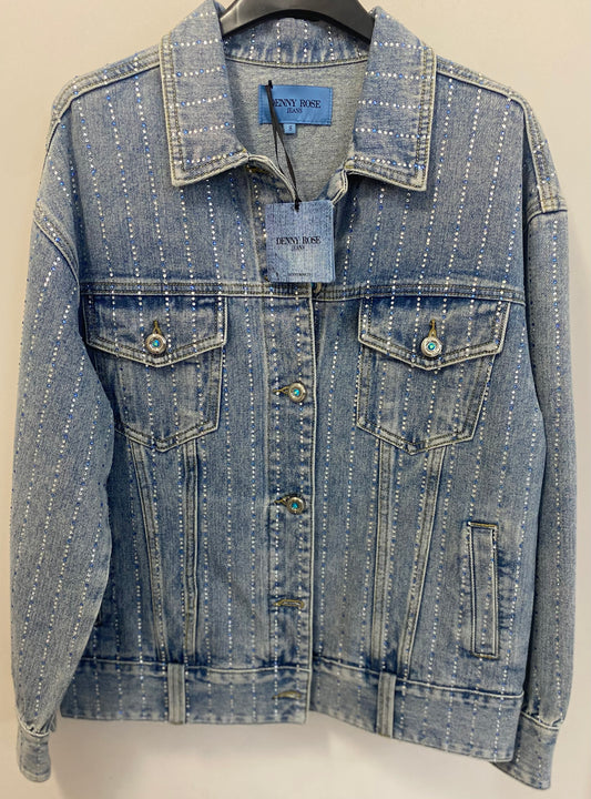 GIUBBINO IN DENIM OVER M/L CON STRASS - art. 511ND36002 - Denny Rose Primavera Estate 2025 Donna