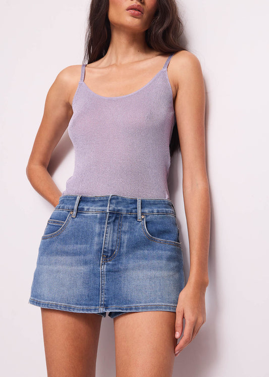 Top lilla in maglia lurex  - art. 511ND43001 - Denny Rose Primavera Estate 2025 Donna