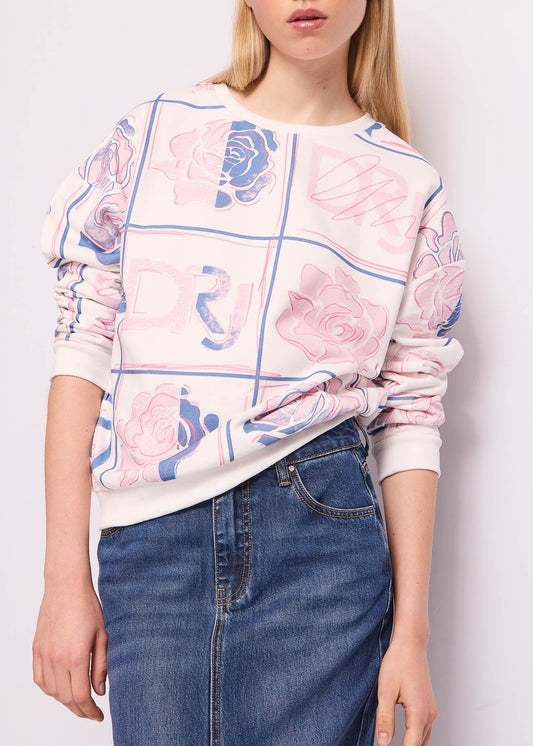 Felpa in cotone con stampa  - art. 511ND64003 - Denny Rose Primavera Estate 2025 Donna