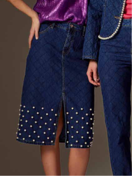 Gonna Lunga  In Denim - art. 421ND76002 - Denny Rose Autunno Inverno 2024/25 Donna