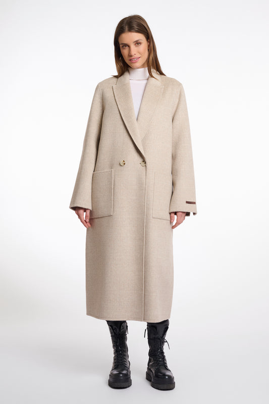 Cappotto doppio petto reversibile Adria Rino & Pelle Autunno Inverno 2025/26 Birch check and beige