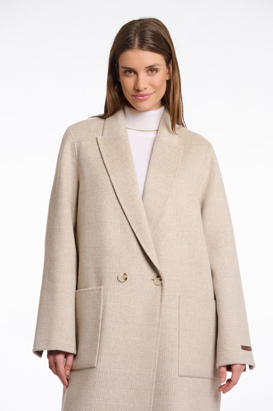 Cappotto doppio petto reversibile Adria Rino & Pelle Autunno Inverno 2025/26 Birch check and beige