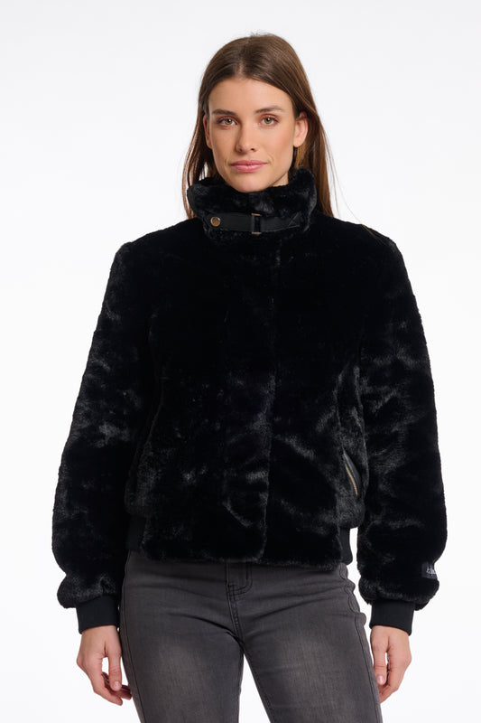 Giacca Ambra short fake fur jacket Rino & Pelle Autunno Inverno 2025/26 Black