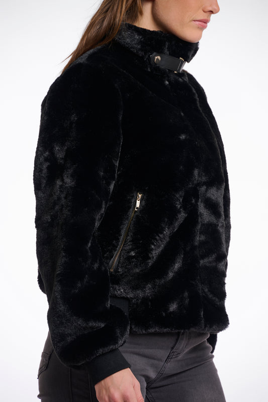 Giacca Ambra short fake fur jacket Rino & Pelle Autunno Inverno 2025/26 Black