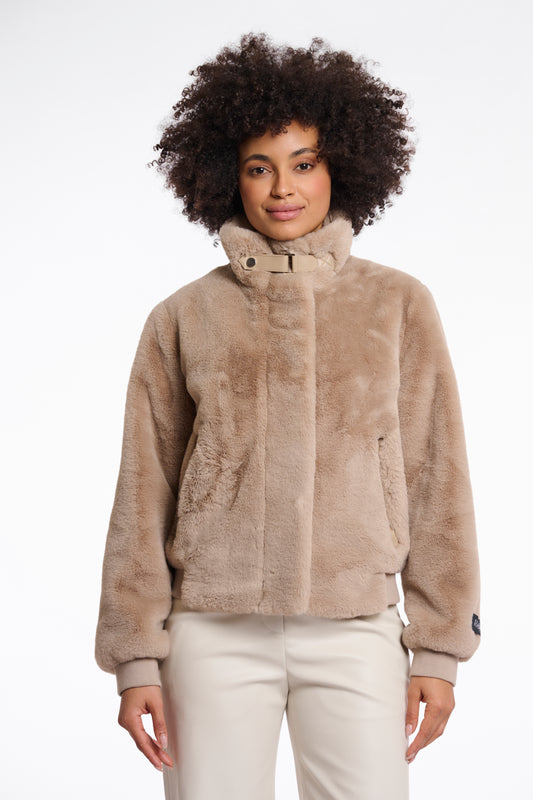 Giacca Ambra short fake fur jacket Rino & Pelle Autunno Inverno 2025/26 Oat