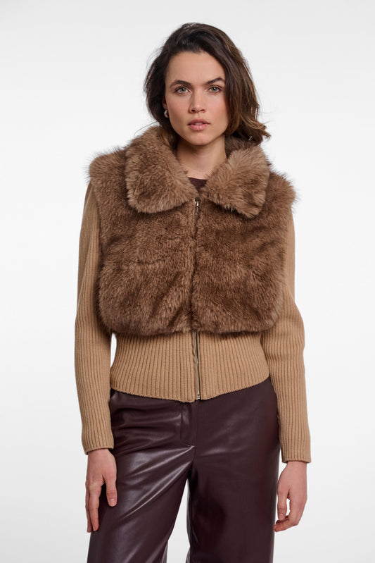 Cardigan donna art. Bodi Rino & Pelle Light toast