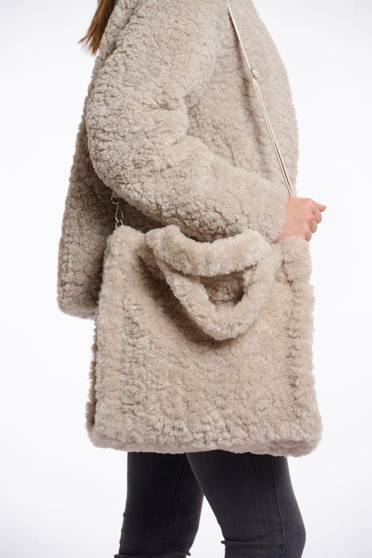 Borsa shopper in pelliccia sintetica Brax Rino & Pelle Autunno Inverno 2025/26 Beige