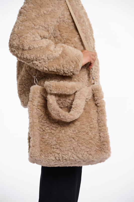 Borsa shopper in pelliccia sintetica Brax Rino & Pelle Autunno Inverno 2025/26 Oat