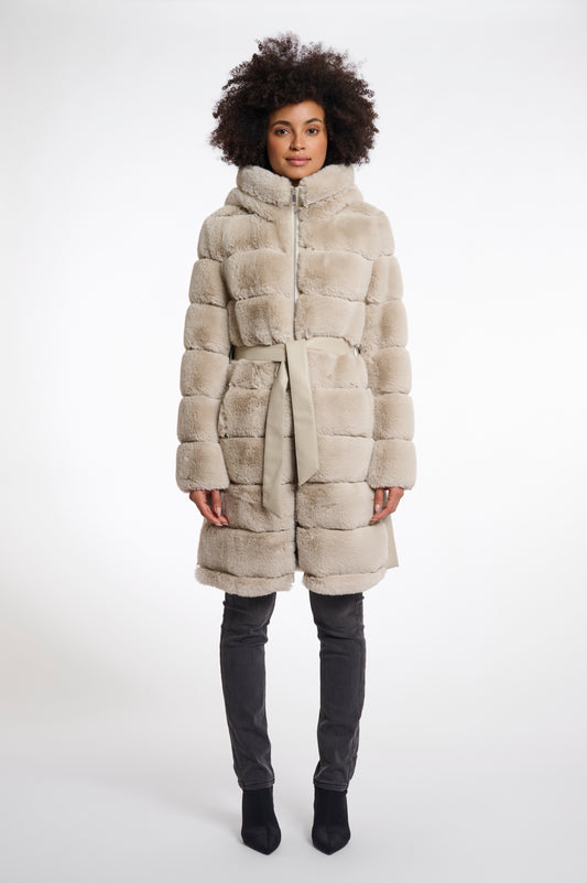Cappotto Bridget in pelliccia sintetica con dettagli in ecopelle Rino & Pelle Autunno Inverno 2025/26 Birch