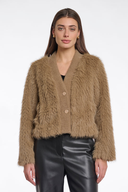 Giacca corta in pelliccia sintetica Chaimae Rino & Pelle Autunno Inverno 2025/26 Toffee