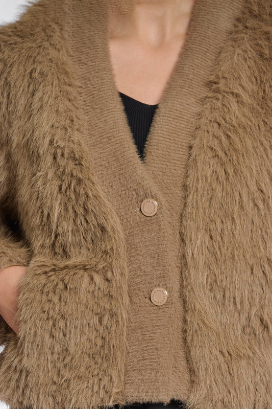 Giacca corta in pelliccia sintetica Chaimae Rino & Pelle Autunno Inverno 2025/26 Toffee