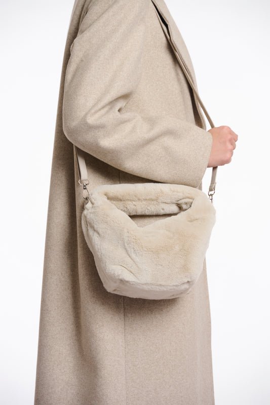 Borsa a tracolla piccola in pelliccia sintetica  Cheryl Rino & Pelle Autunno Inverno 2025/26 Birch