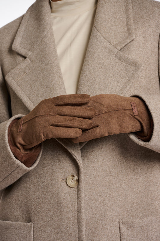 Guanti Danzo con pelliccia sintetica Rino & Pelle Autunno Inverno 2025/26 Brown russet
