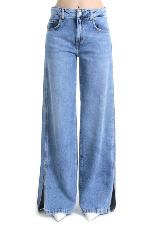 Pantalone ELLESPACK_20_SNZ vita media con spacchi laterali straight fit denim blu art. RDP2607033090 Donna Relish Primavera Estate 2026