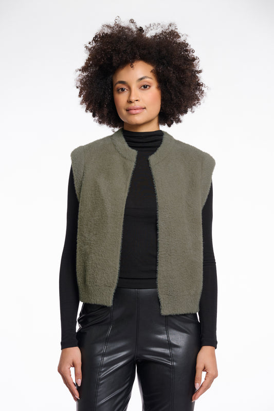 Gilet corto Elona Rino & Pelle Autunno Inverno 2025/26 Green ash