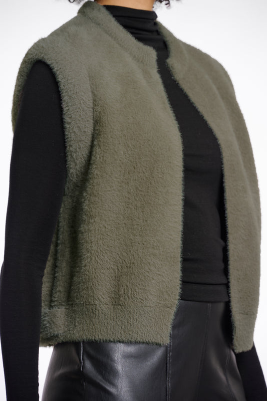 Gilet corto Elona Rino & Pelle Autunno Inverno 2025/26 Green ash