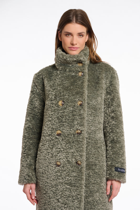 Cappotto teddy lungo Ena  Rino & Pelle Autunno Inverno 2025/26 Green ash