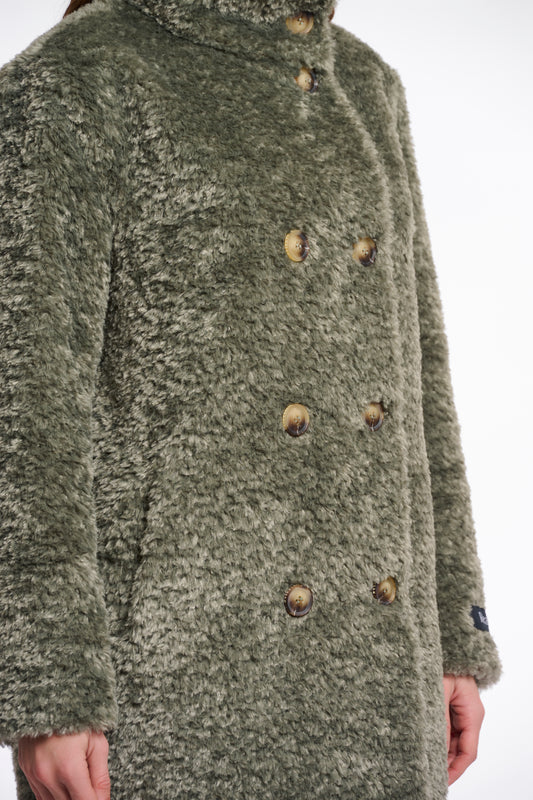 Cappotto teddy lungo Ena  Rino & Pelle Autunno Inverno 2025/26 Green ash