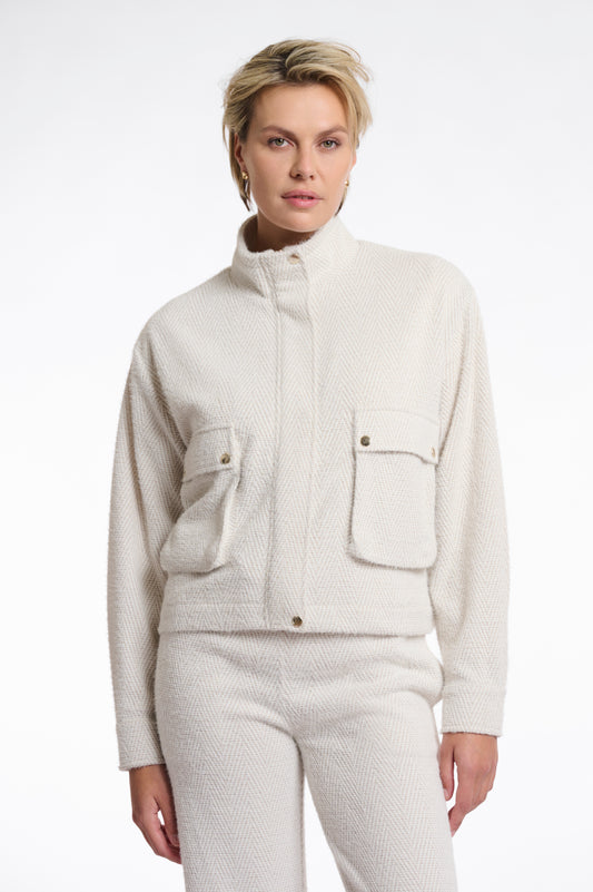 Giacca Fyanna con chiusura con cerniera Rino & Pelle Autunno Inverno 2025/26 Birch snow white