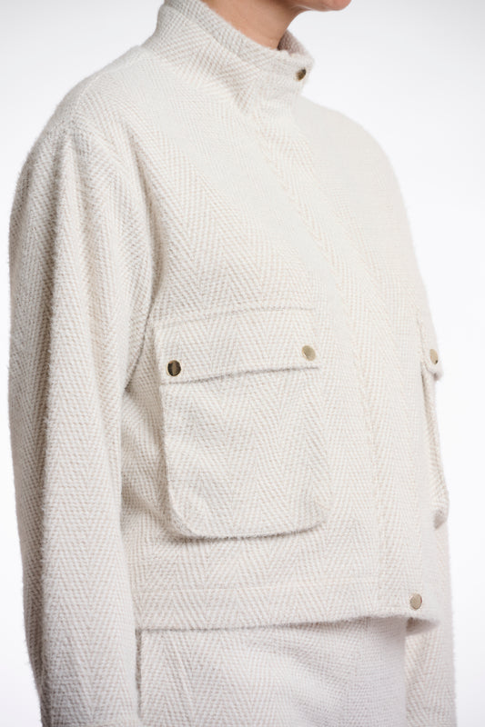 Giacca Fyanna con chiusura con cerniera Rino & Pelle Autunno Inverno 2025/26 Birch snow white