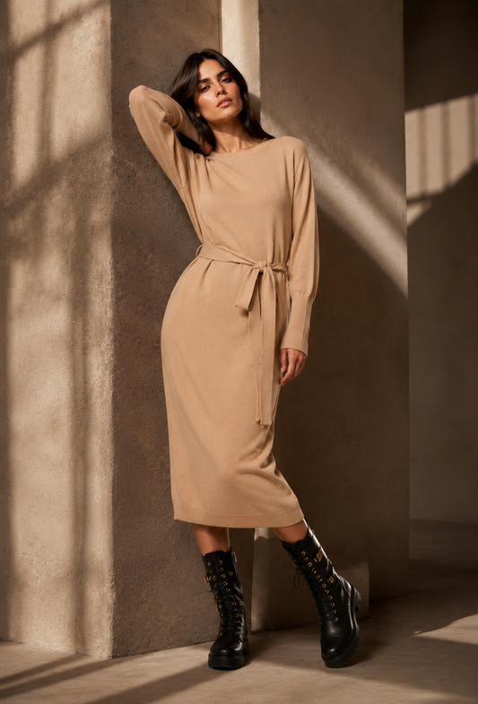 Abito HARPEN manica lunga midi con cintura art. RDA2509002044 Donna Relish Autunno Inverno 2025/2026