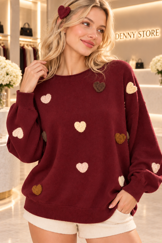 Maglia Cuori Ricamati D112 - Camilla Roma Autunno/Inverno 2026