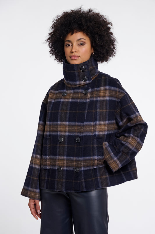 Giacca donna art. Jenelle Rino & Pelle Dark navy check