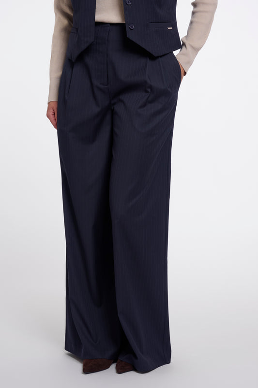 Pantaloni donna art. Jinny regular Rino & Pelle Dark navy pinstripe