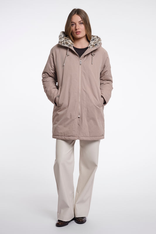 Parka donna art. Lindy Rino & Pelle Mocha latte and light leopard