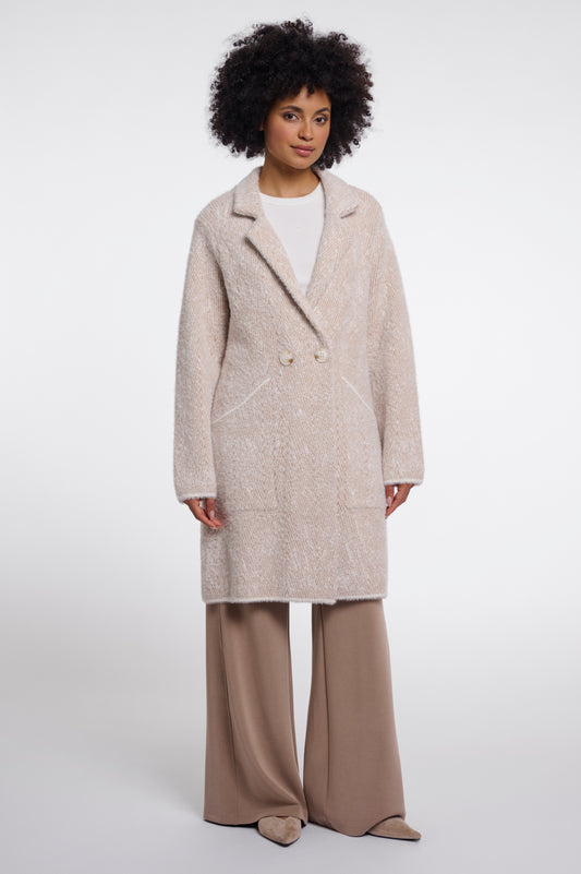 Cappotto donna art. Madina Rino & Pelle Beige herringbone