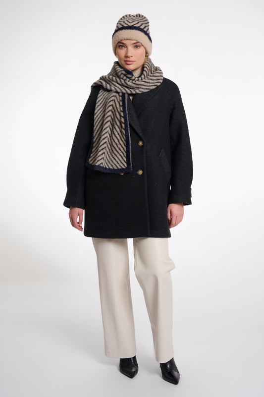 Sciarpa in maglia Neeltje Rino & Pelle Autunno Inverno 2025/26 Oat black