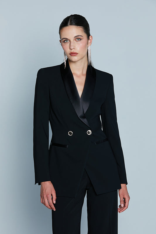 Giacca CELESTINO M/L Spac con Revers Raso più Bot.Gioiello Strass più Ts.Filetto art. RCP2505006014 Donna Relish Primavera Estate 2025